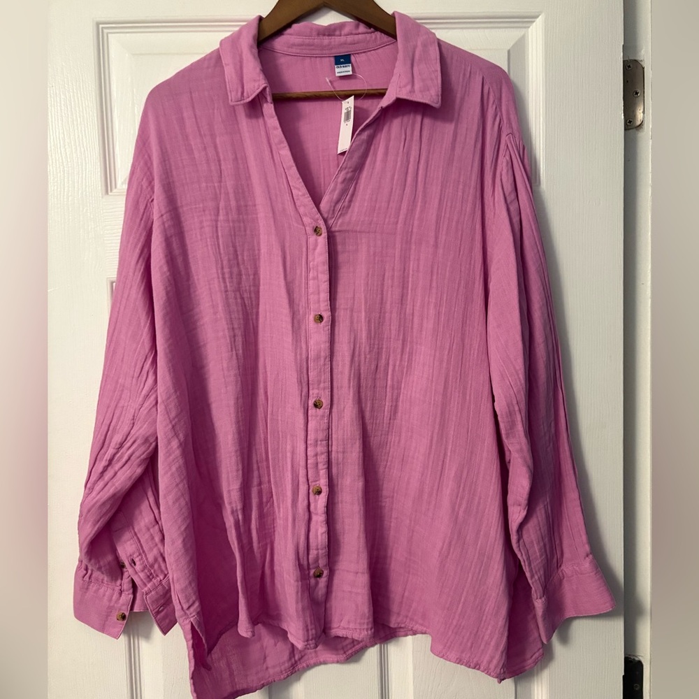 Old Navy Linen Button Down Top